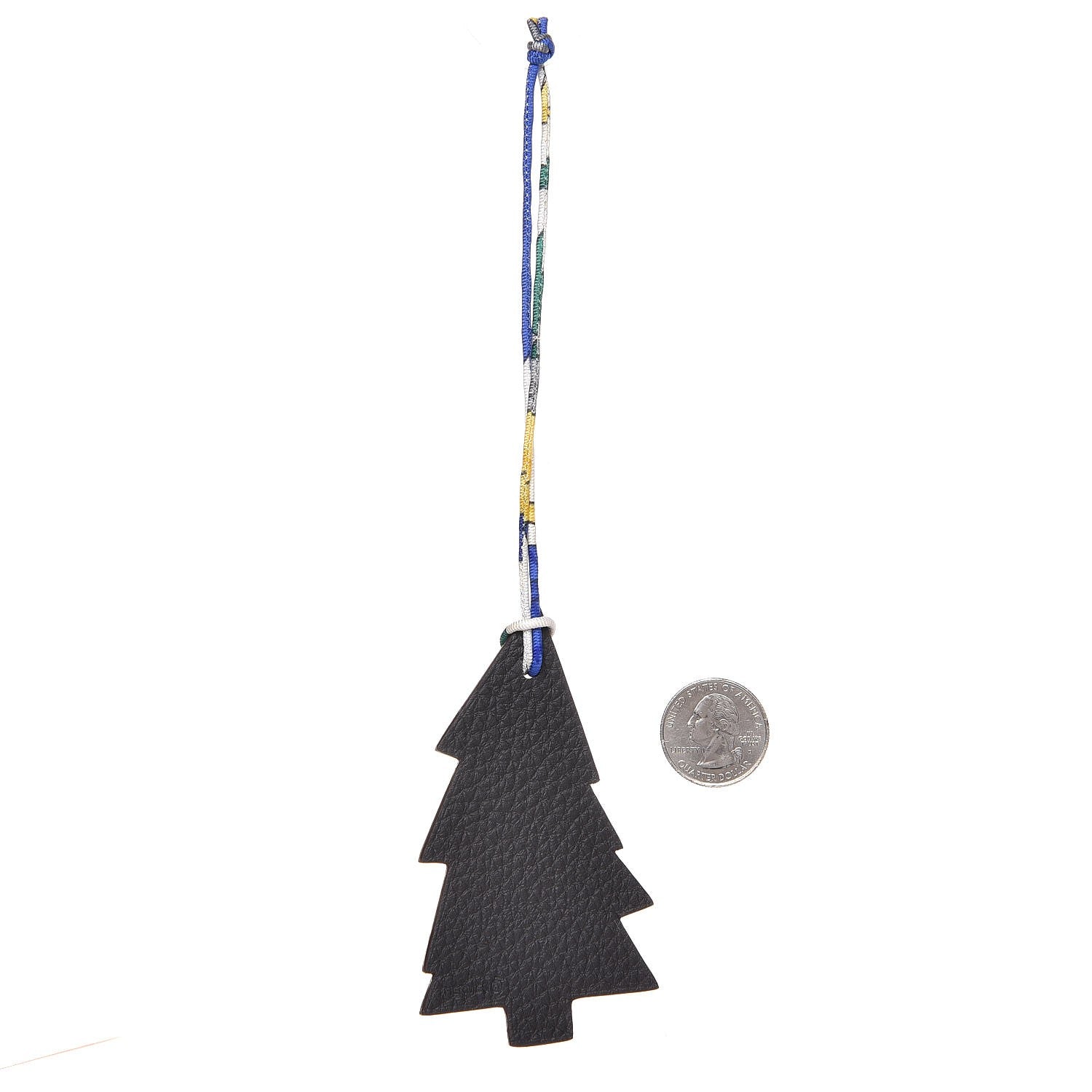 Hermes Epsom Togo Petit H Pine Tree Bag Charm Rouge Casaque Graphite 2 of 4
