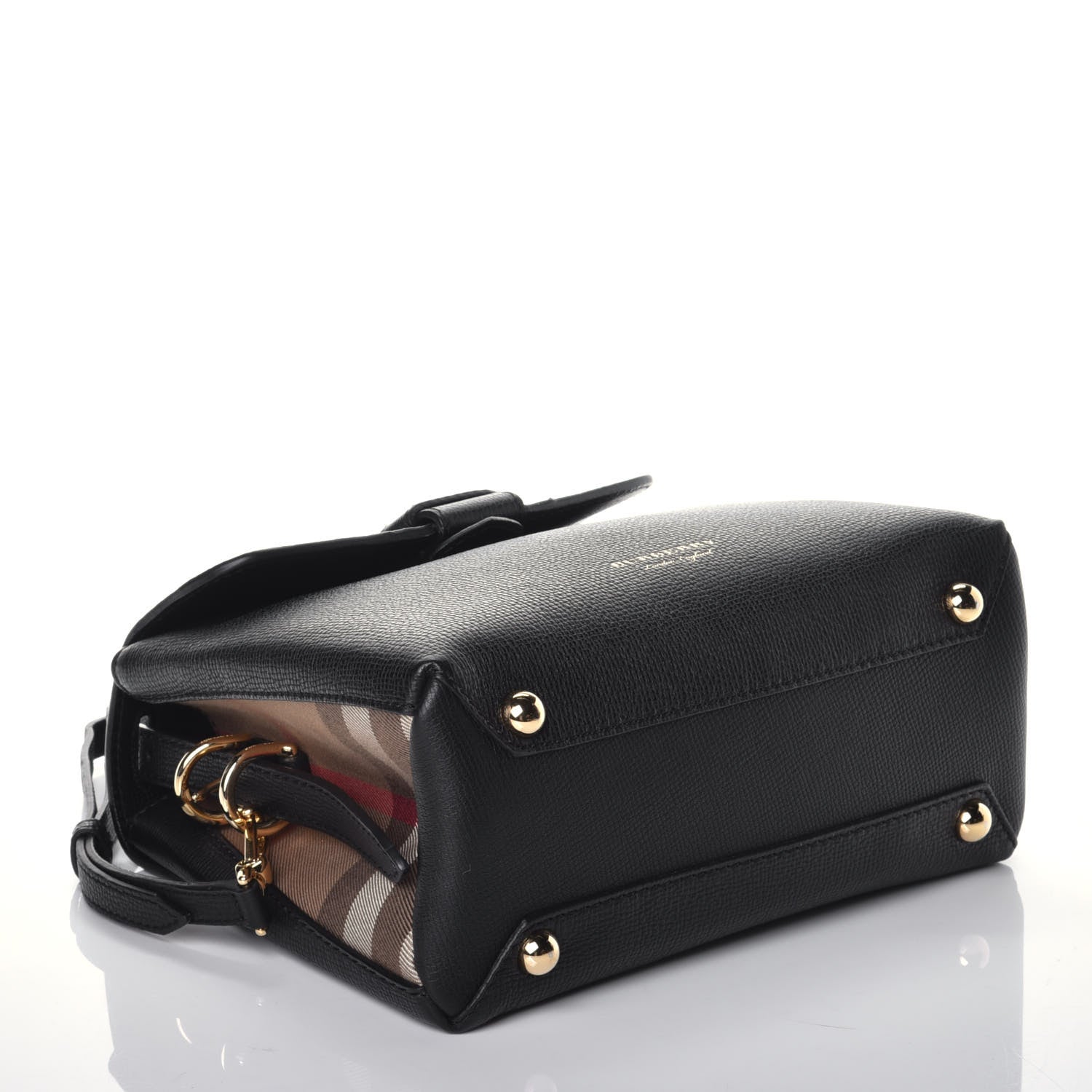Burberry Derby Calfskin House Check Small Camberley Black 5 of 9