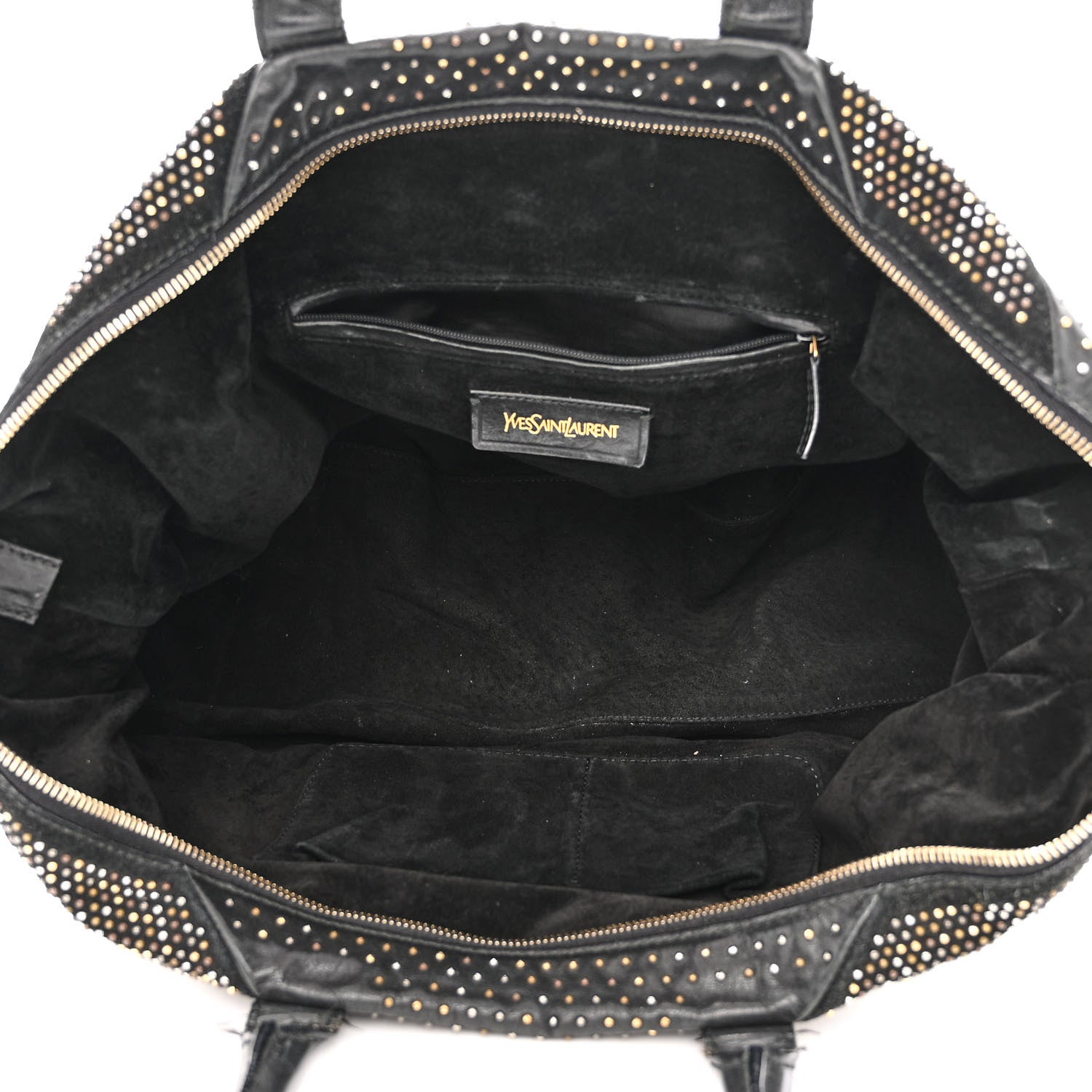 Saint Laurent Calfskin Rock Studded Easy Sac Black 5 of 24