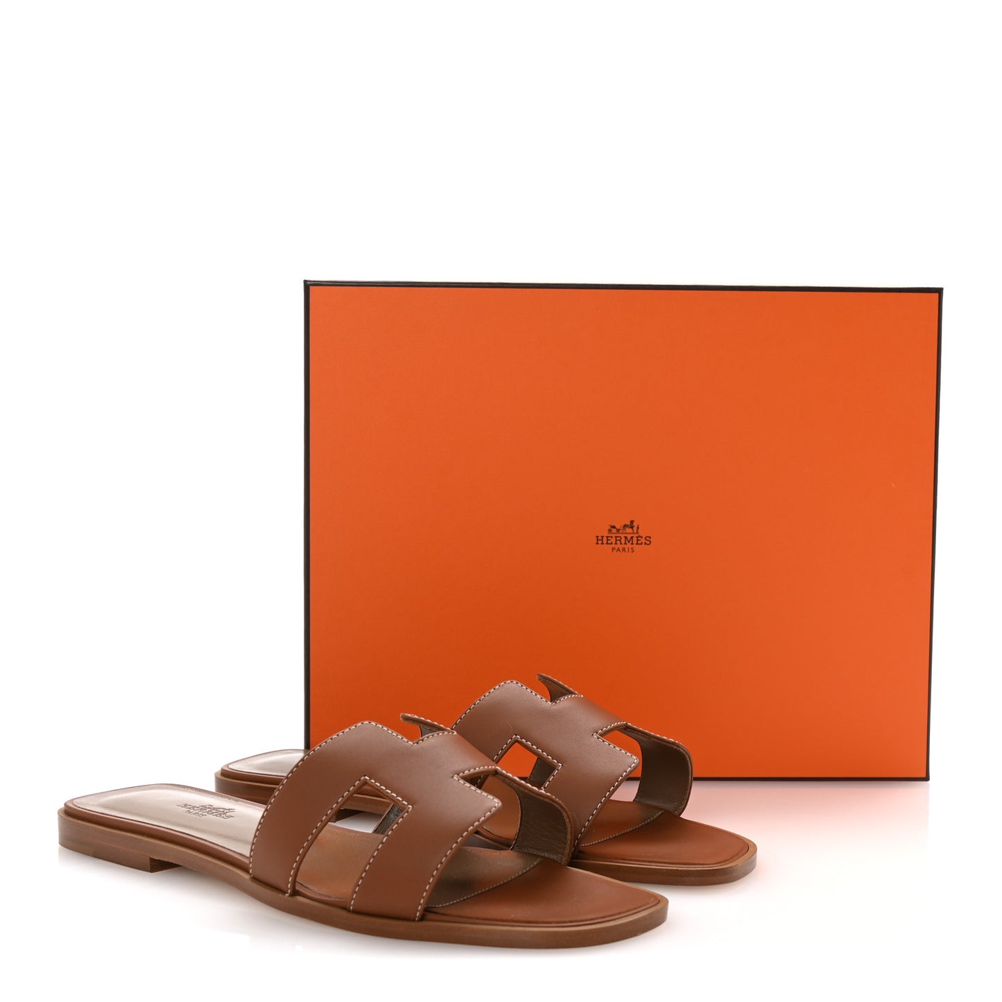 Box Calfskin Oran Sandals 39 Gold