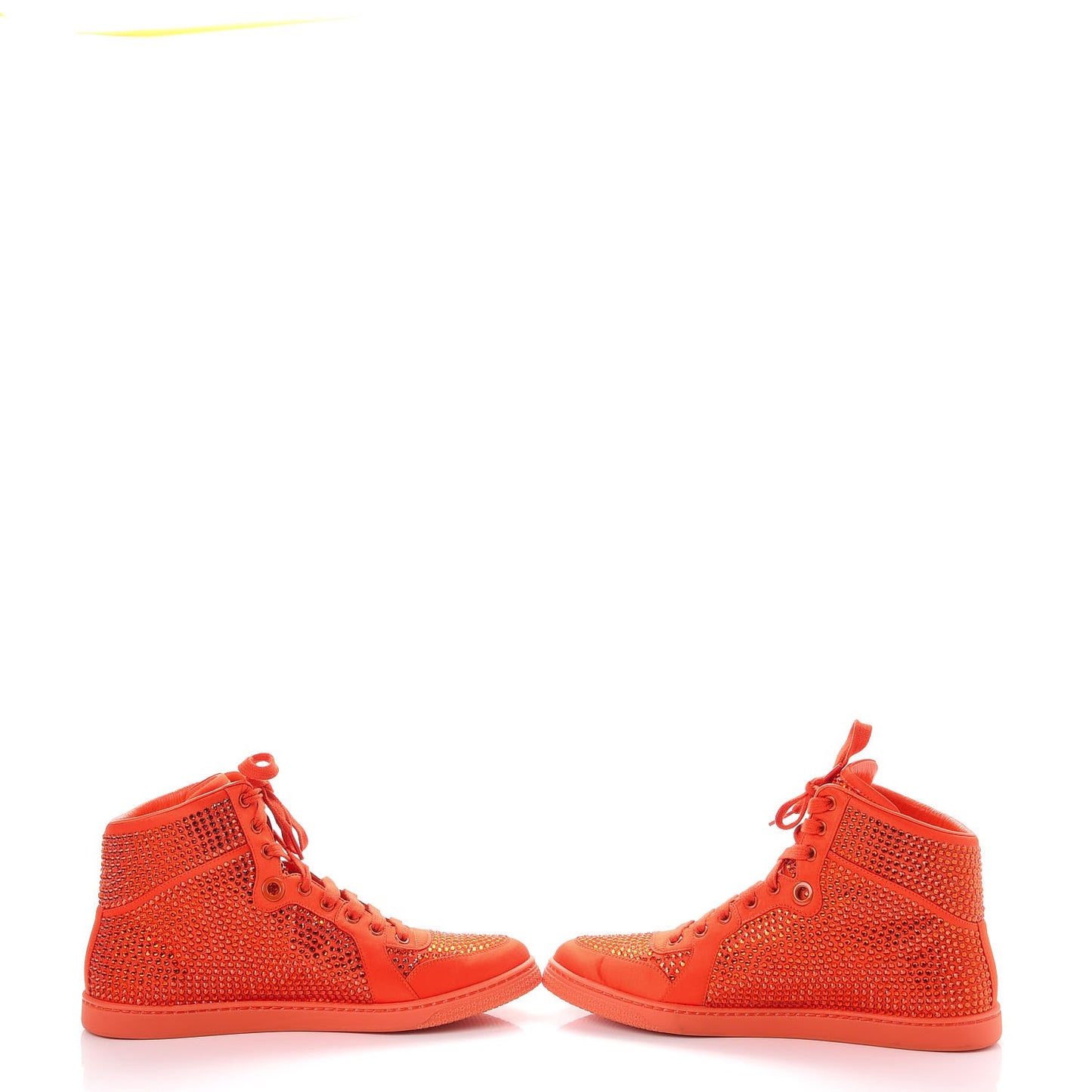 Satin Crystal High Top Sneakers 41.5 Orange