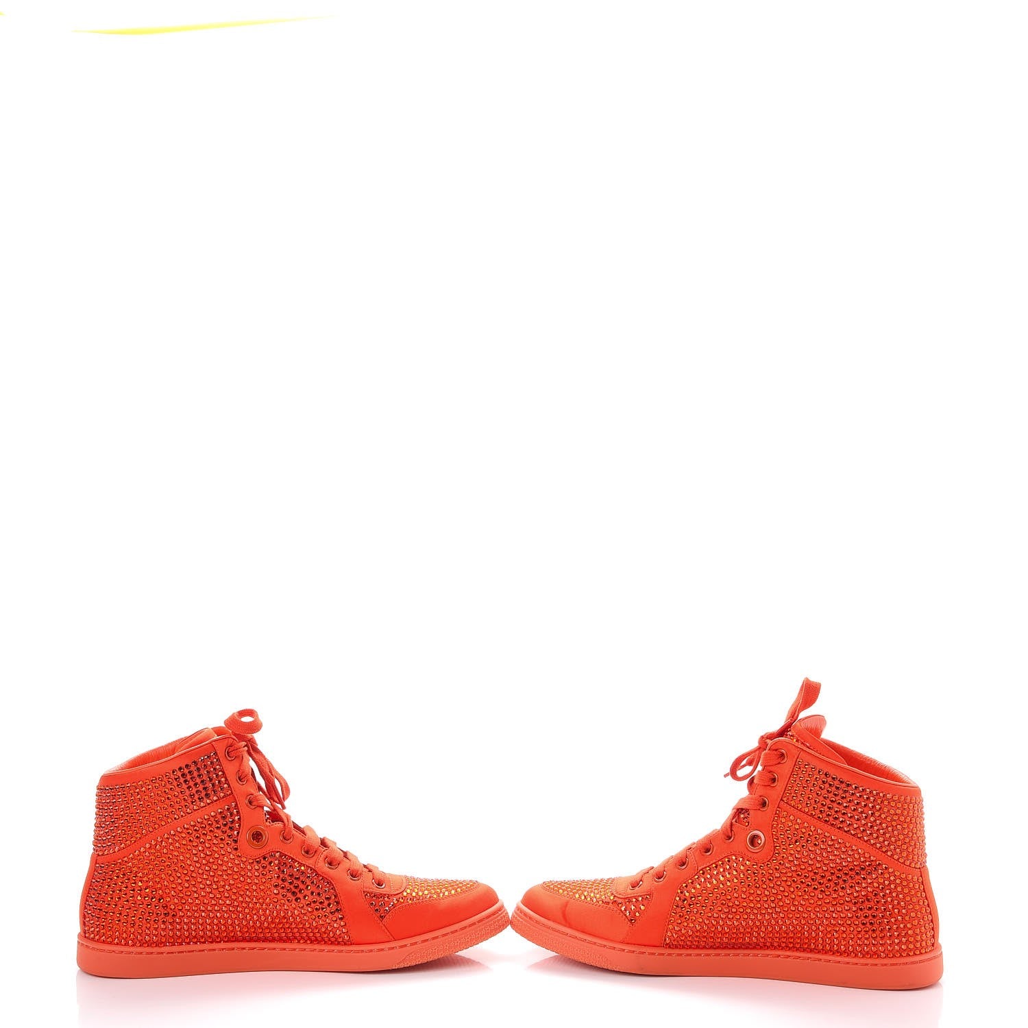 Gucci Satin Crystal High Top Sneakers 41.5 Orange 5 of 12