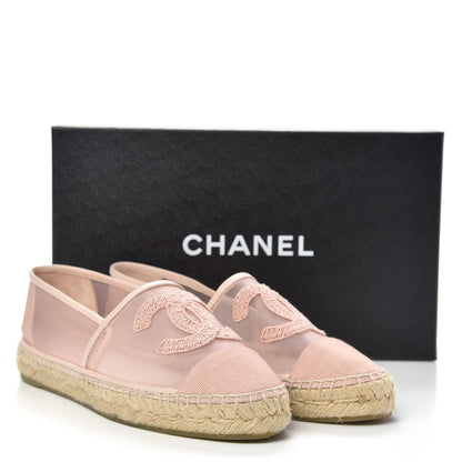 Chanel Mesh Grosgrain CC Espadrilles 37 Pink 9 of 9