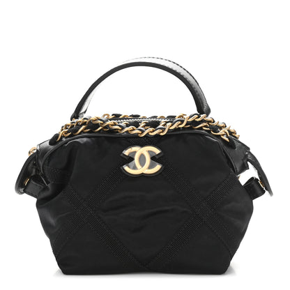 Chanel Nylon Grosgrain Quilted Lifestyle Clutch with Chain Black 1 of 11