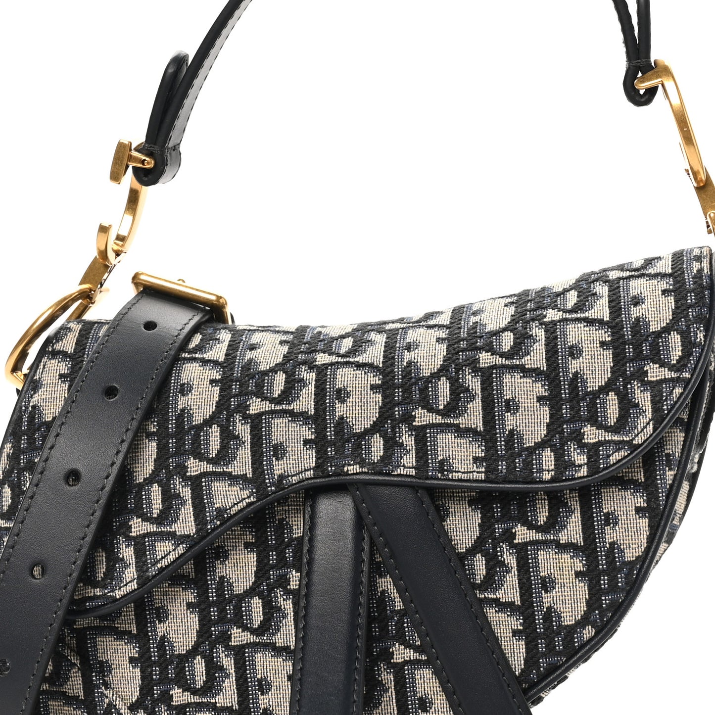 Oblique Mini Saddle Bag With Strap Blue
