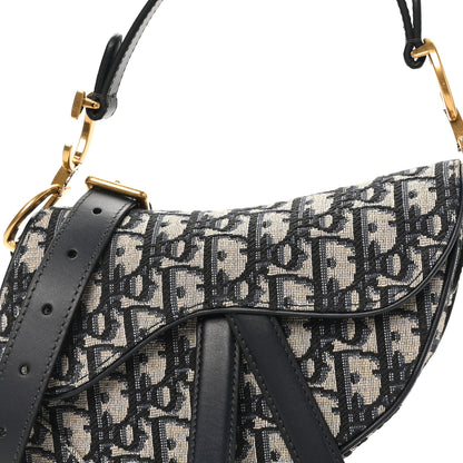 Christian Dior Oblique Mini Saddle Bag With Strap Blue 8 of 10