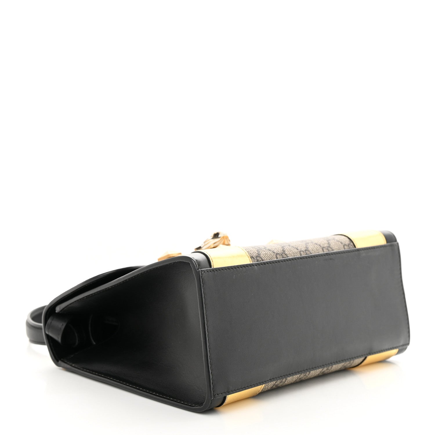 Gucci GG Supreme Monogram Small Osiride Top Handle Bag Black Gold 4 of 16
