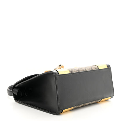 Gucci GG Supreme Monogram Small Osiride Top Handle Bag Black Gold 4 of 16