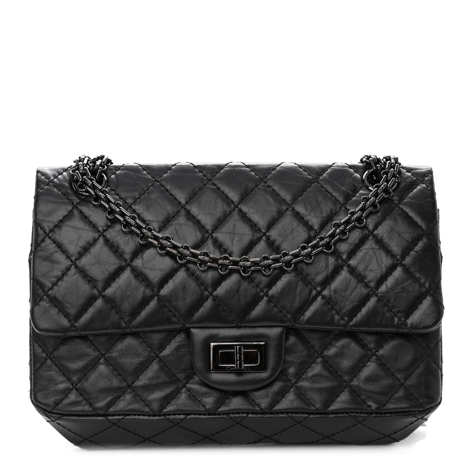 Chanel Aged Calfskin Quilted 2.55 Reissue 225 Flap So Black 1 of 10