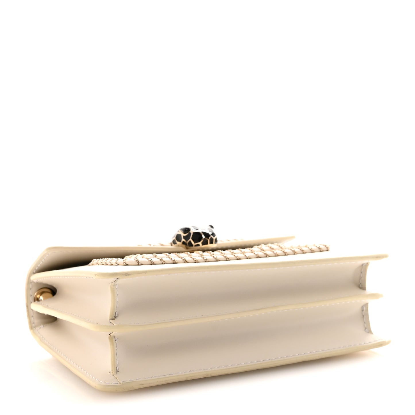 Calfskin Woven Chain Serpenti Forever Crossbody Bag White