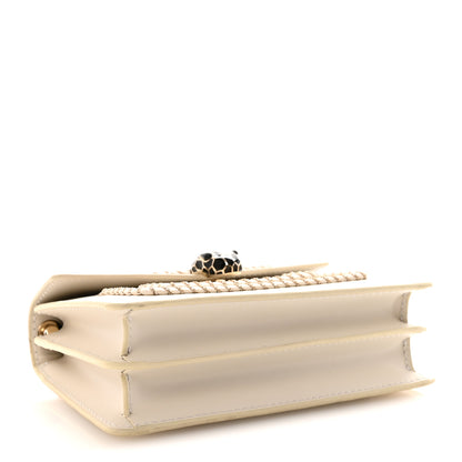 Bulgari Calfskin Woven Chain Serpenti Forever Crossbody Bag White 4 of 9