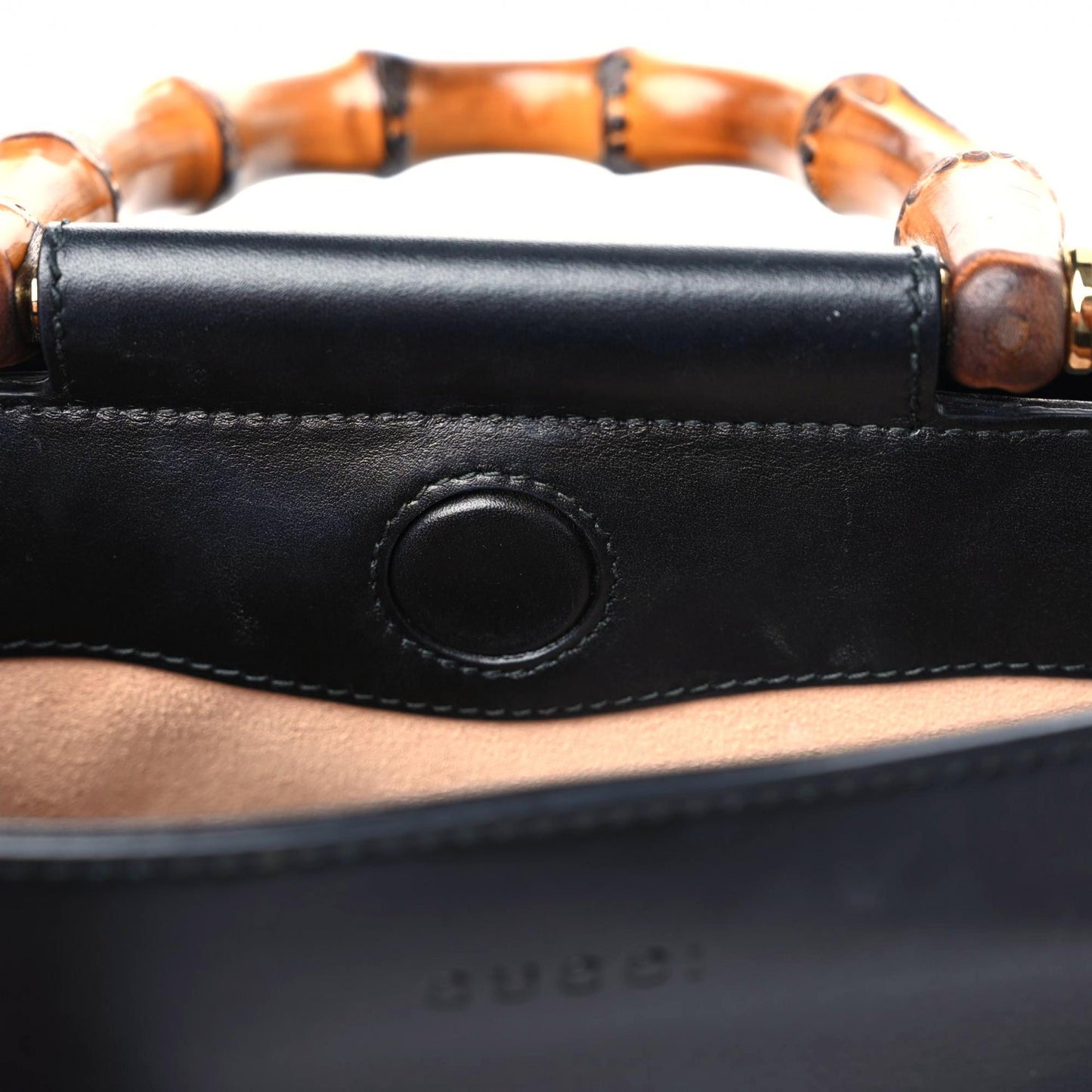 Nappa Bamboo Web Mini Nymphaea Top Handle Bag Black