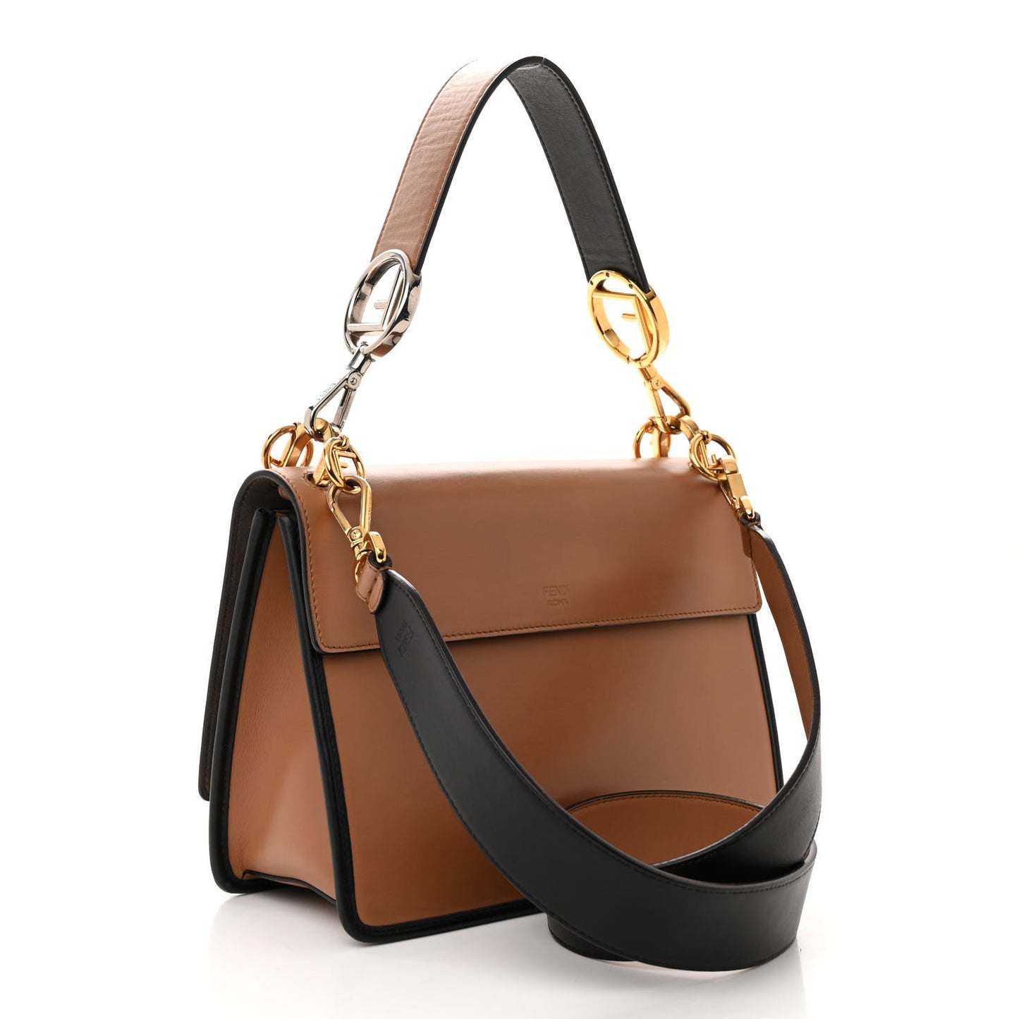 Vitello Century F is Fendi FF Embossed Kan I Shoulder Bag Orzo Tobacco