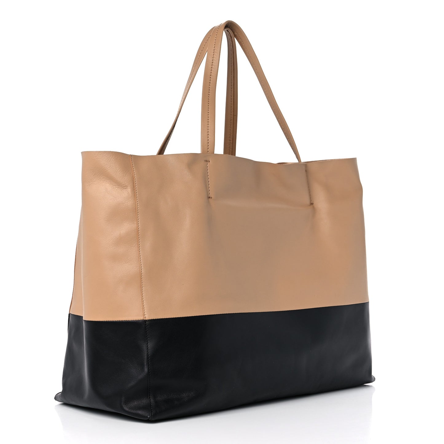 Lambskin Horizontal Bi-Cabas Nude Black