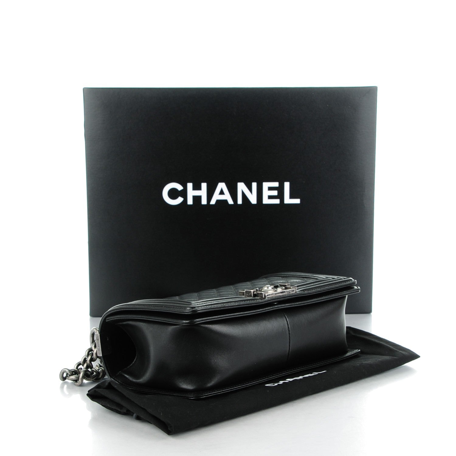 Chanel Lambskin Quilted Medium Boy Flap Black 4 of 8