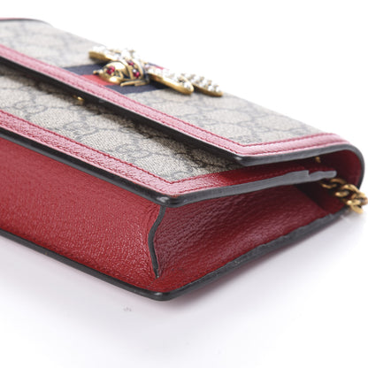 Gucci GG Supreme Monogram Web Queen Margaret Chain Wallet Red 8 of 8