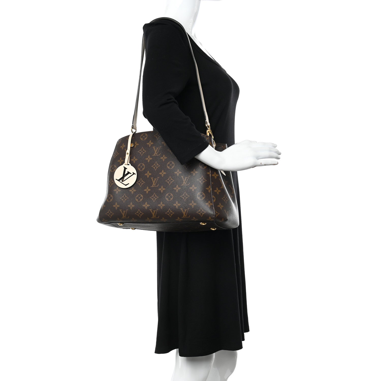 Louis Vuitton Monogram Braided Montaigne MM Creme Beige 2 of 16