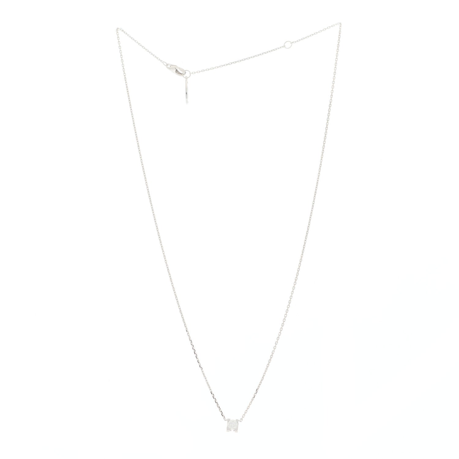 Cartier 18K White Gold Diamond .23ct C De Cartier Pendant Necklace 2 of 5