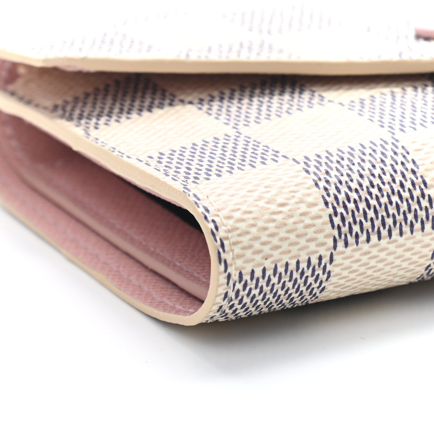 Louis Vuitton Damier Azur Victorine Wallet Rose Ballerine 8 of 9