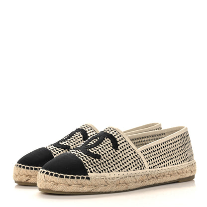 Chanel Mesh Grosgrain CC Espadrilles 41 Beige Black 3 of 7