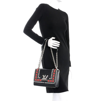 Louis Vuitton Epi Braided Twist Shoulder Bag MM Black 3 of 10
