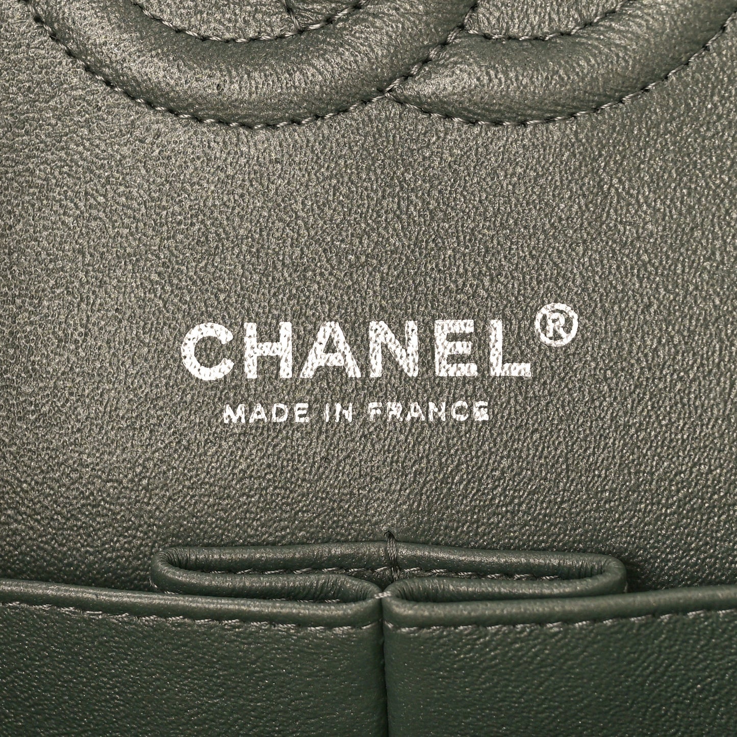 Iridescent Lambskin Quilted Medium Double Flap Charcoal Grey