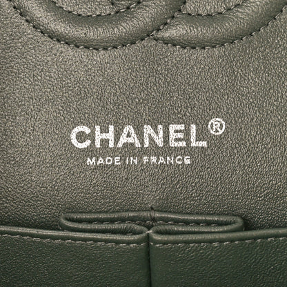 Chanel Iridescent Lambskin Quilted Medium Double Flap Charcoal Grey 6 of 11