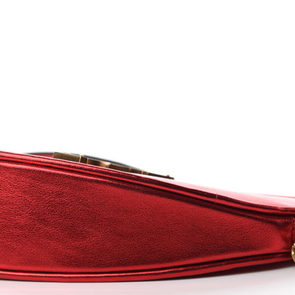 Saint Laurent Metallic Calfskin Heart Monogram Crossbody Black Rouge 7 of 10