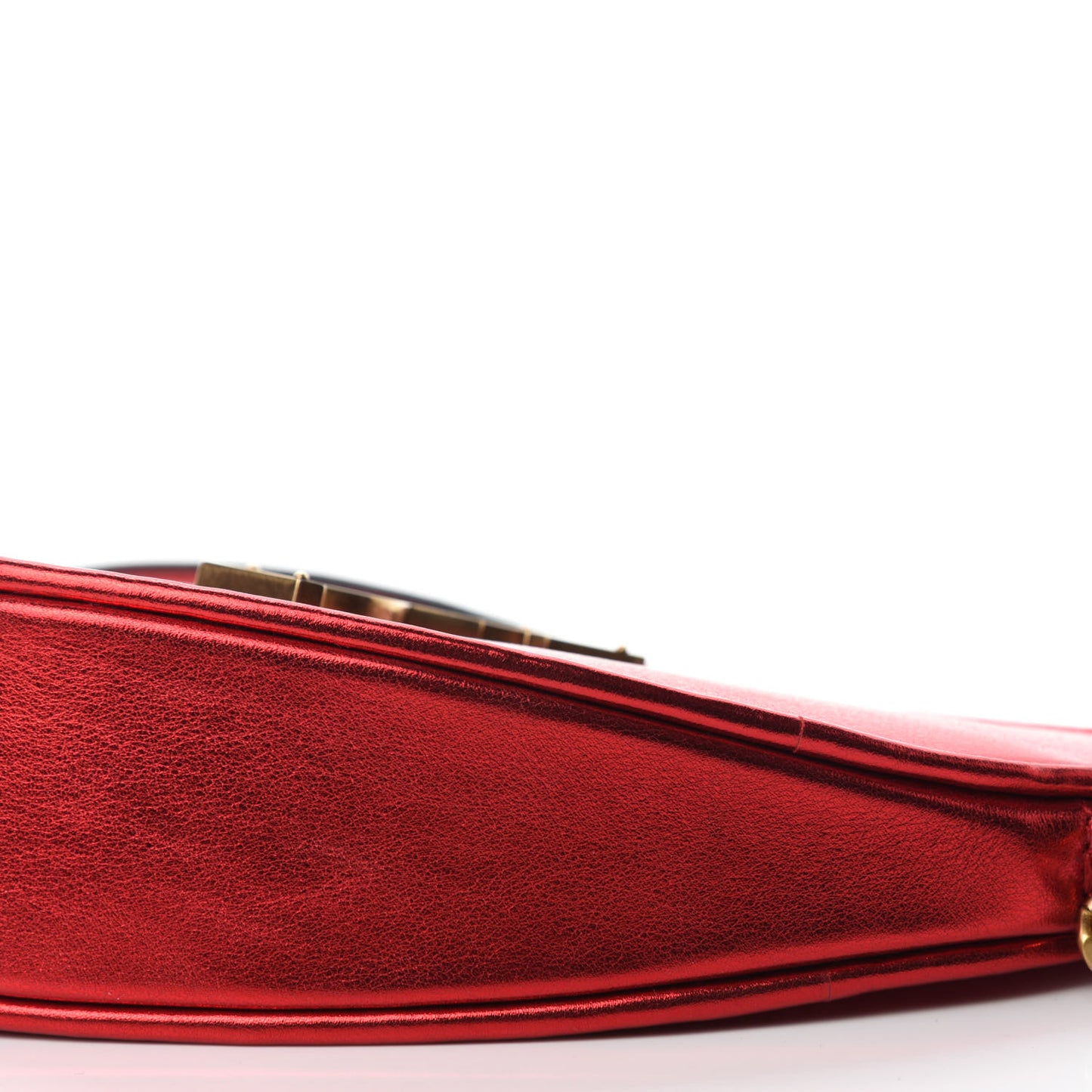 Metallic Calfskin Heart Monogram Crossbody Black Rouge
