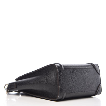 Celine Drummed Calfskin Nano Luggage Black 4 of 10