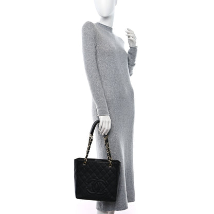 Chanel Caviar Quilted Petit Shopping Tote PST Black 2 of 12