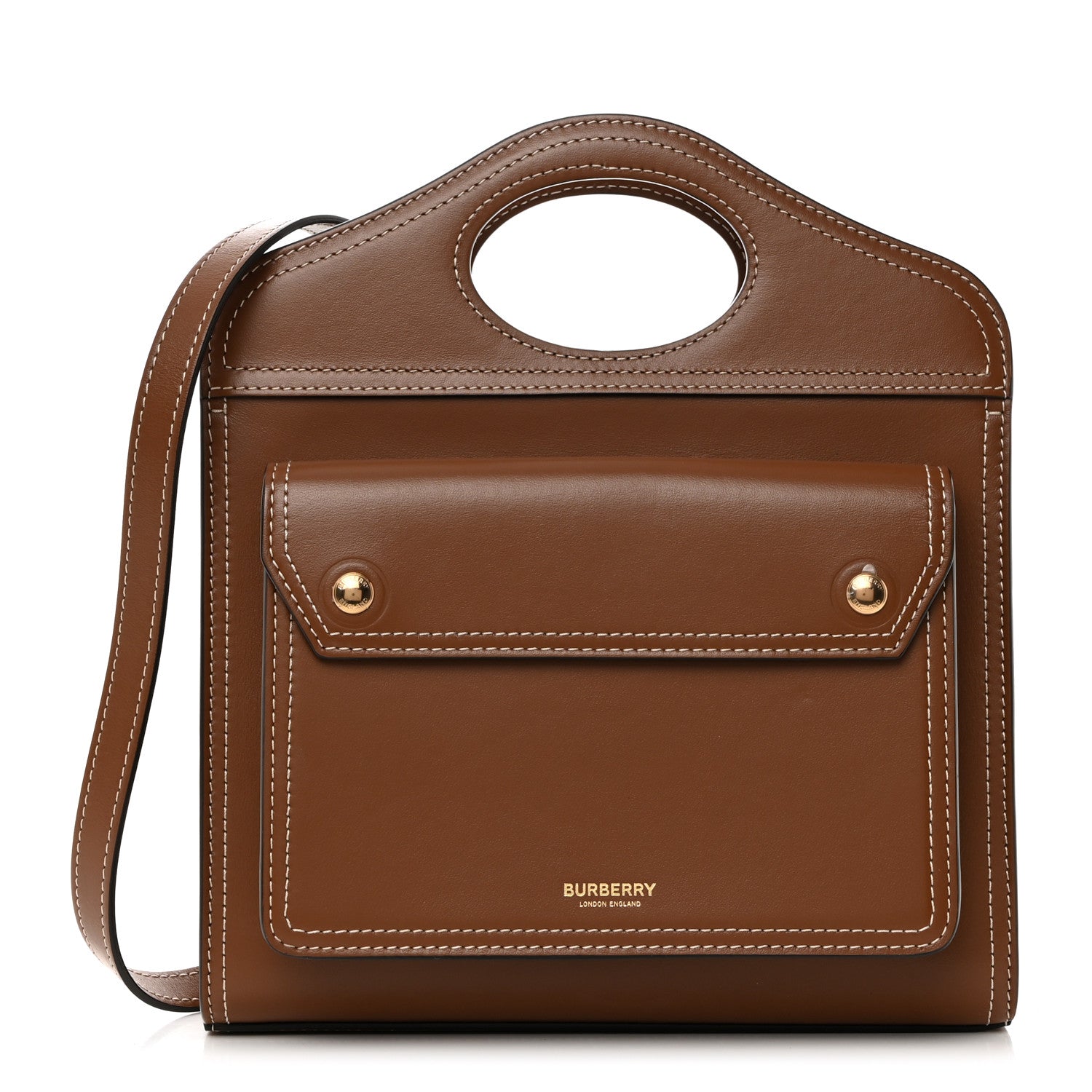 Burberry Smooth Calfskin Mini Pocket Bag Malt Brown 1 of 12