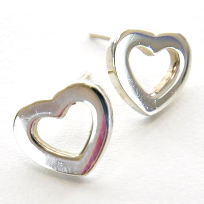 Tiffany Sterling Silver Open Heart Earrings 1 of 2