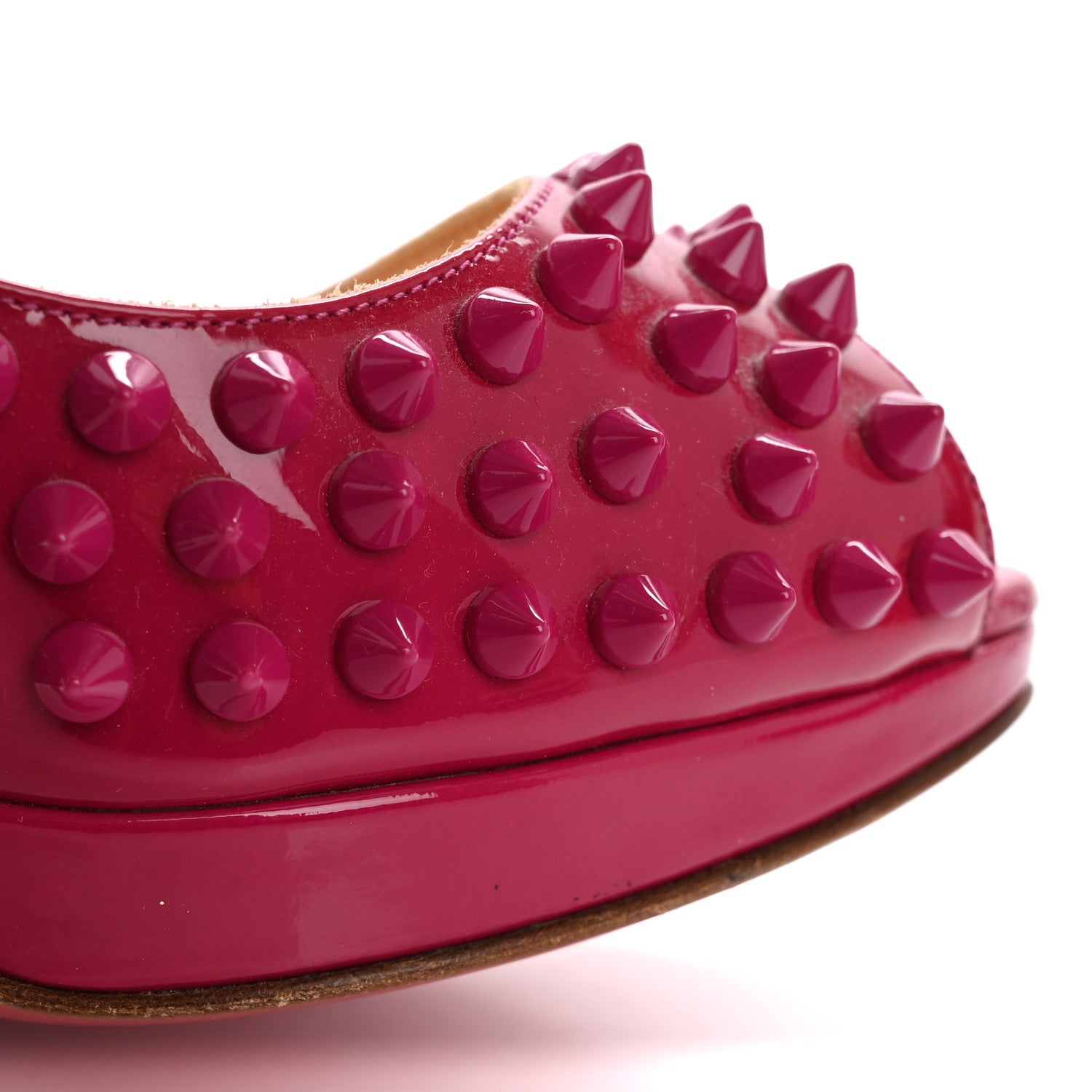 Christian Louboutin Patent Yolanda Spikes 120 Pumps 40 Grenadine 10 of 10