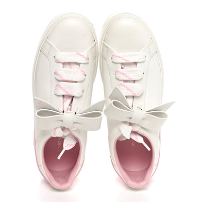 Louis Vuitton Calfskin Time Out Bow Sneakers 38 White Pink 2 of 9