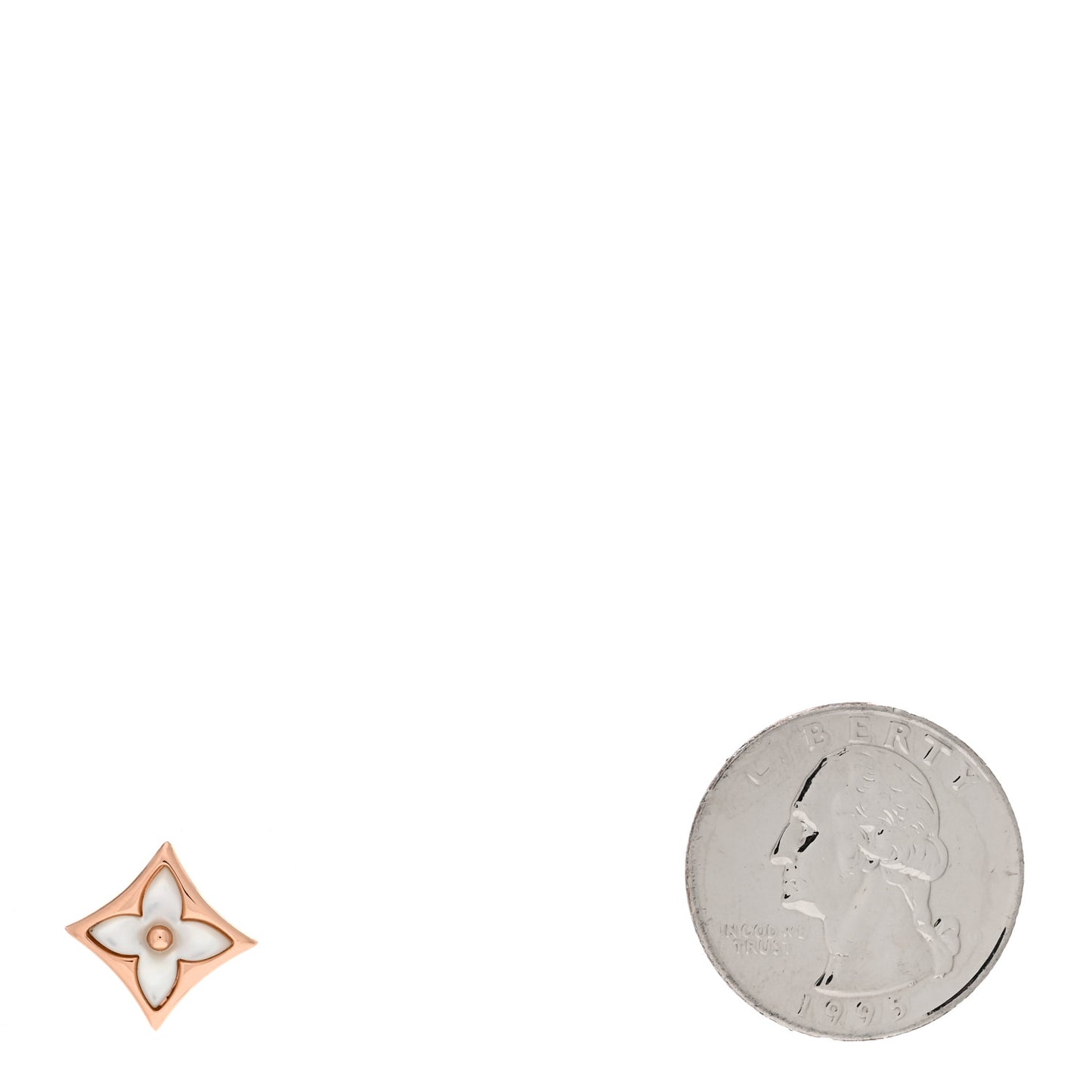 18K Pink Gold Mother of Pearl Color Blossom Star Stud Earring