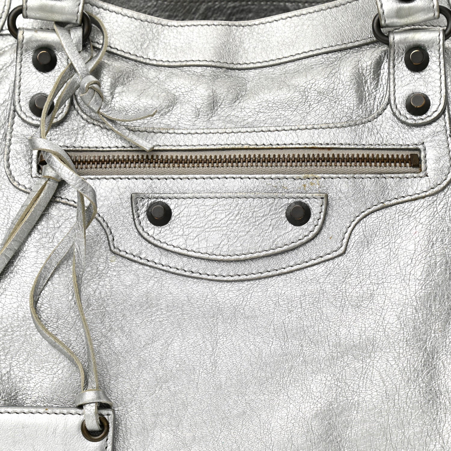 Balenciaga Metallic Agneau Classic Hardware Velo Gris Aluminum 8 of 11