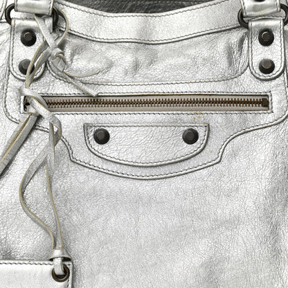Balenciaga Metallic Agneau Classic Hardware Velo Gris Aluminum 8 of 11