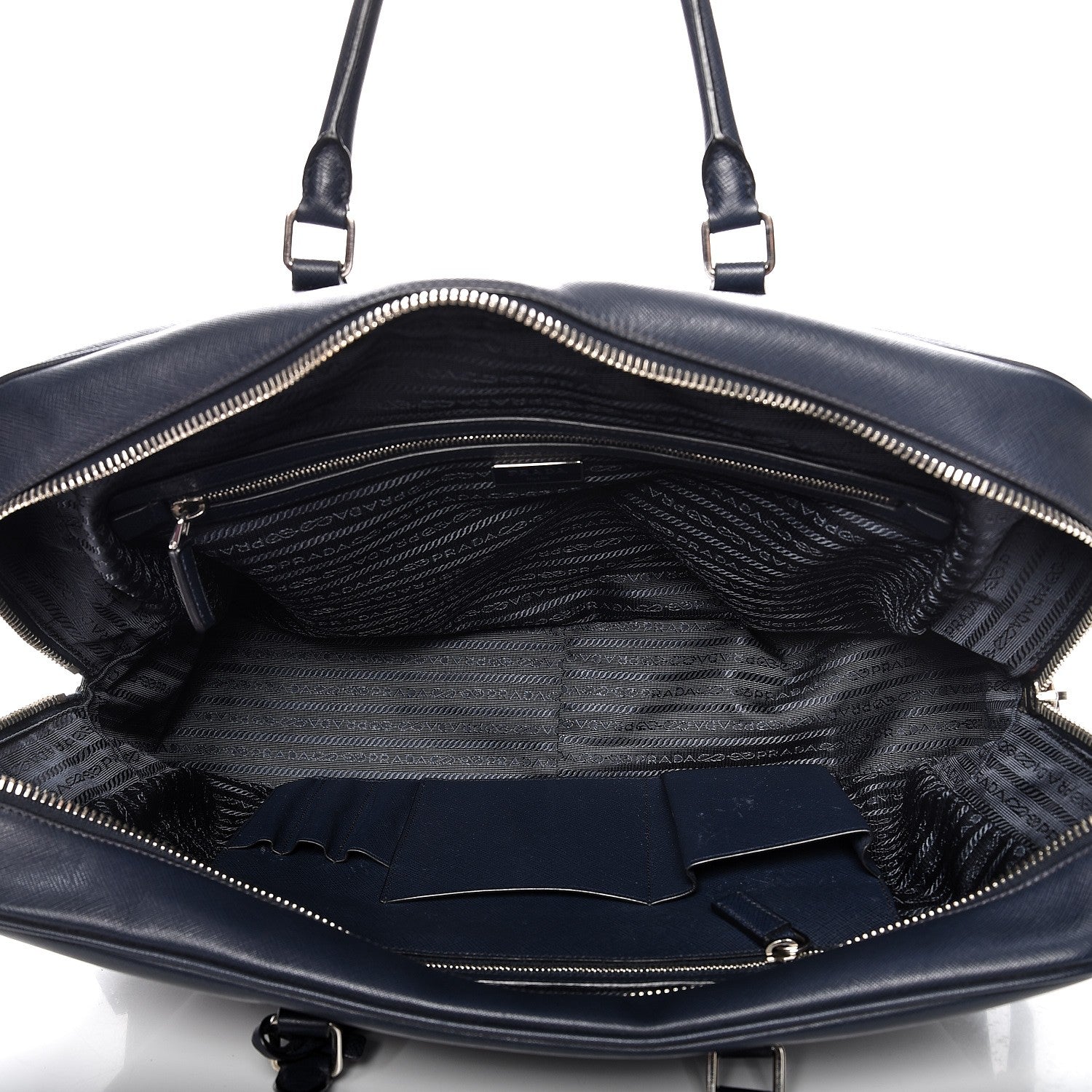 Prada Saffiano Travel Briefcase Baltico 5 of 13