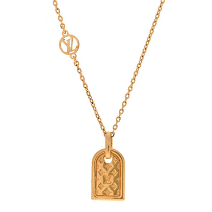 Louis Vuitton Nanogram Name Tag Necklace Gold 4 of 8
