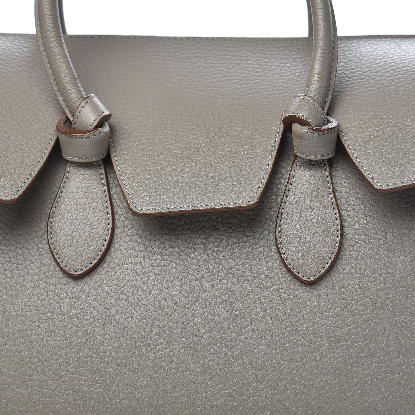 Crisped Calfskin Mini Tie Knot Tote Medium Grey