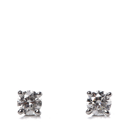 Tiffany Platinum Diamond .22ctw Solitaire Earrings 1 of 6