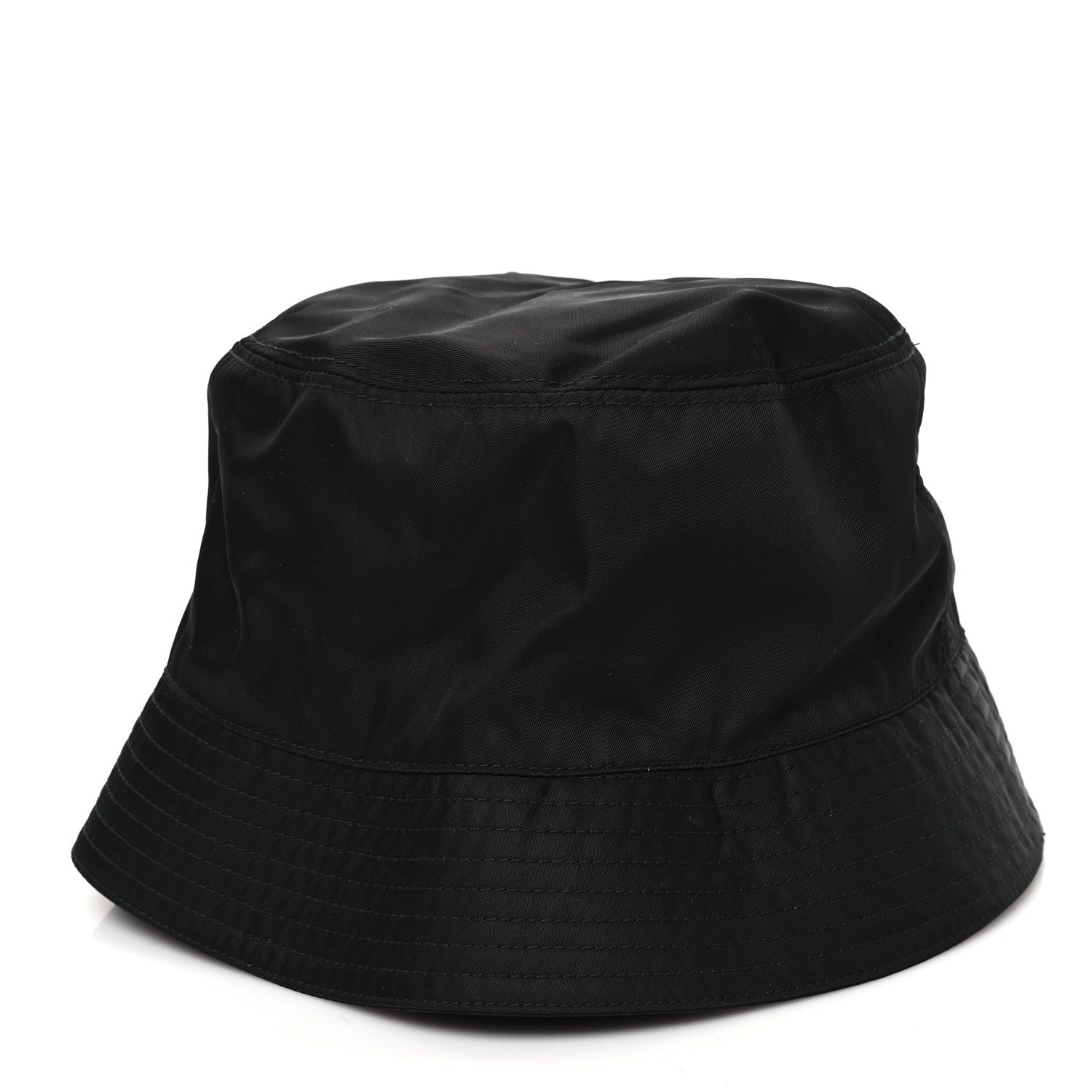 Prada Re-Nylon Metal Triangle Logo Womens Bucket Hat M Black 5 of 8