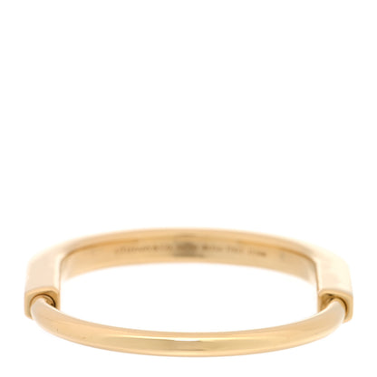 Tiffany 18K Yellow Gold Diamond Tiffany Lock Bangle Bracelet 2 of 5