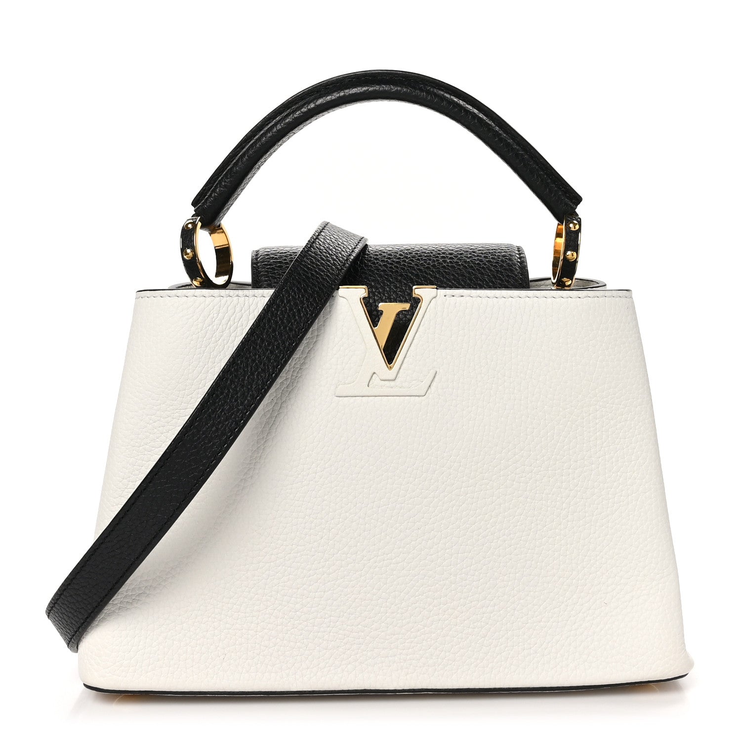 Louis Vuitton Taurillon Capucines BB Black White 1 of 9