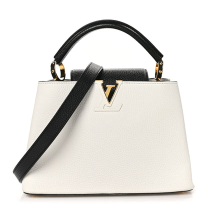 Louis Vuitton Taurillon Capucines BB Black White 1 of 9