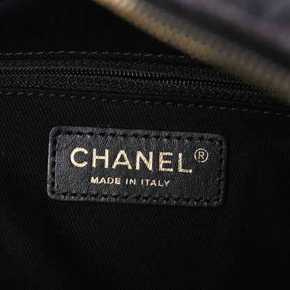 Chanel Denim Printed Destination Chenonceau Shoulder Bag Charcoal Multicolor 6 of 10