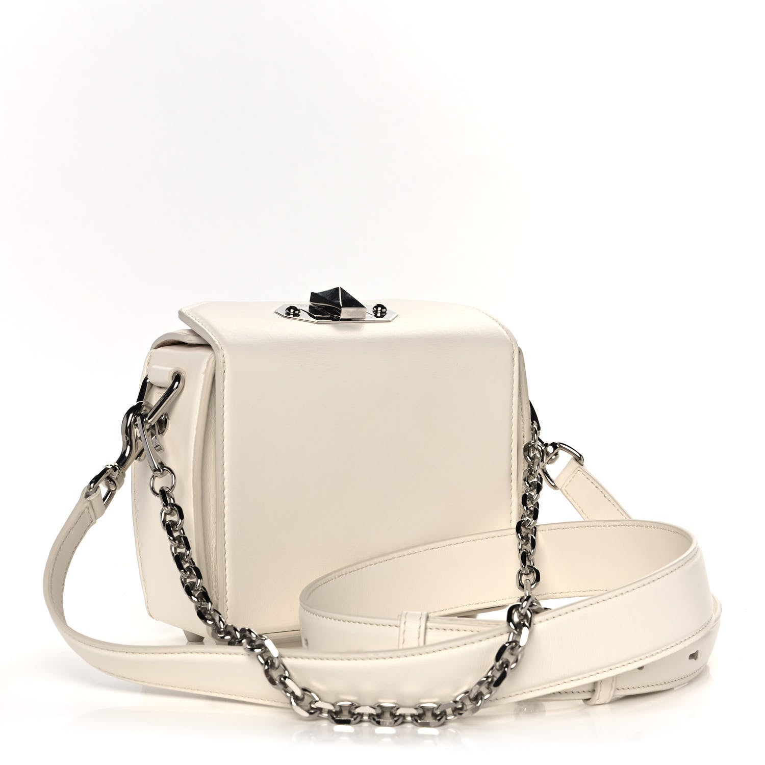 Alexander McQueen Calfskin Box Shoulder Bag 16 Cream 3 of 14
