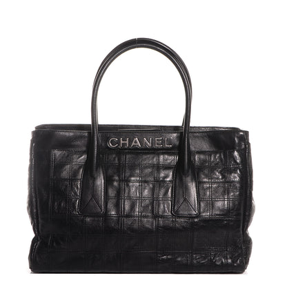 Chanel Lambskin Stitched Lax Shopping Tote Black 1 of 8