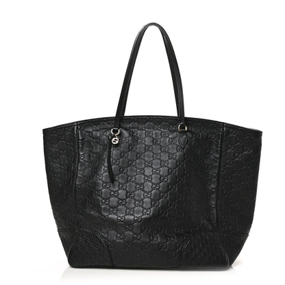 Gucci Guccissima Medium Bree Zippered Tote Black 1 of 8
